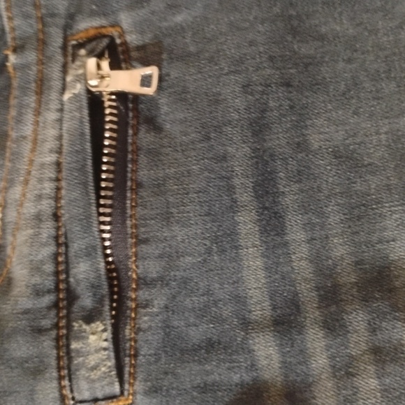 Embellish NYC Denim Jeans Distressed  Ribbed Punk Rock Biker Size 38 - Picture 5 of 9